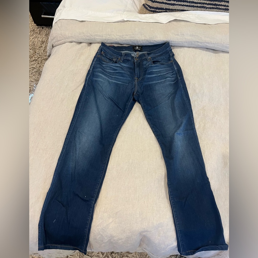 7 For All Mankind Luxe Sport Jeans Men’s Size 33 Dark Wash Stretch Denim